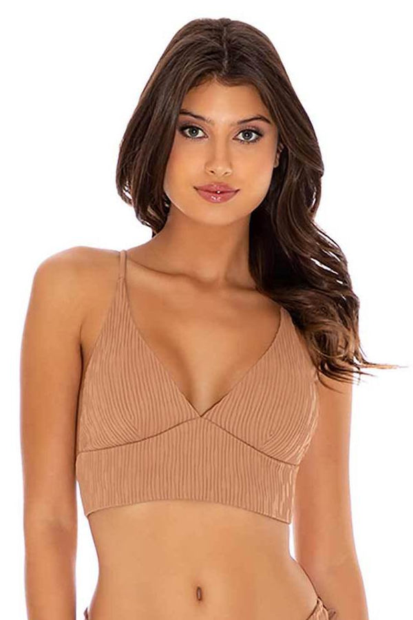 Luli Fama River Dance COCONUT BUSTIER TOP